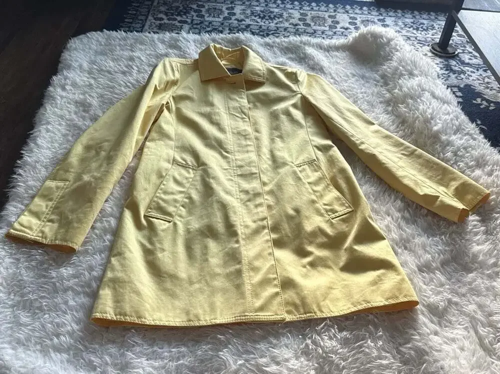 Coach Yellow Sateen Trench Coat with‎ Signature Logo Lining